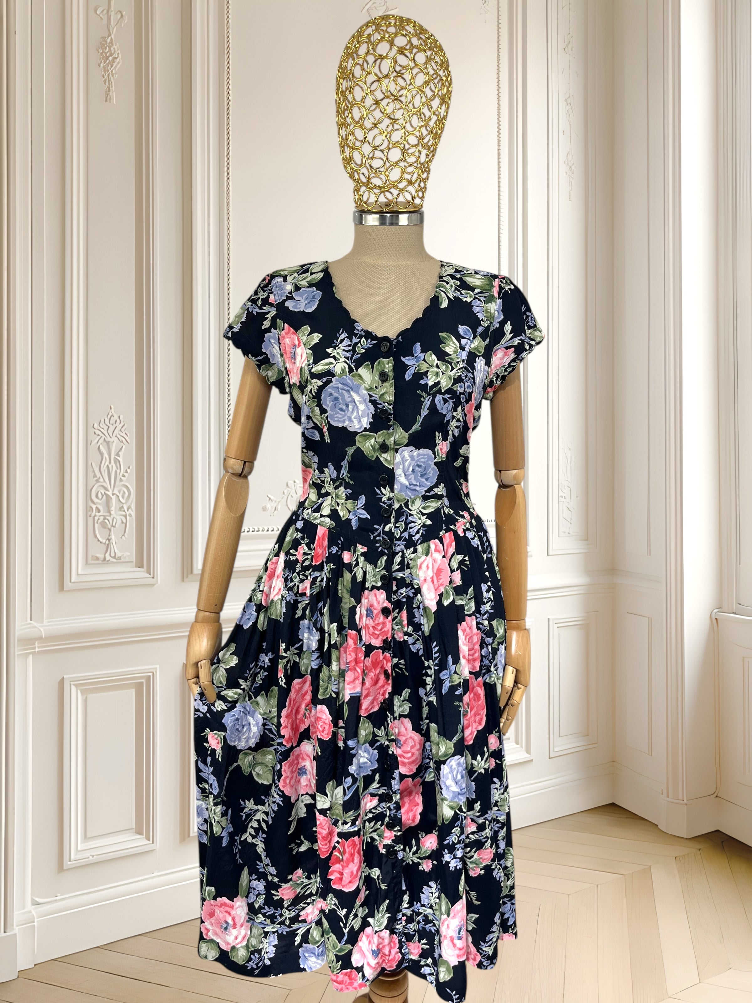 Rochie vintage din vâscoză mărimea M
