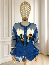 Încarcă imaginea în vizualizatorul Galerie, Cardigan din lână lucrat manual mărimea M
