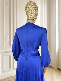 Rochie vintage albastră cu pliuri mărimea L