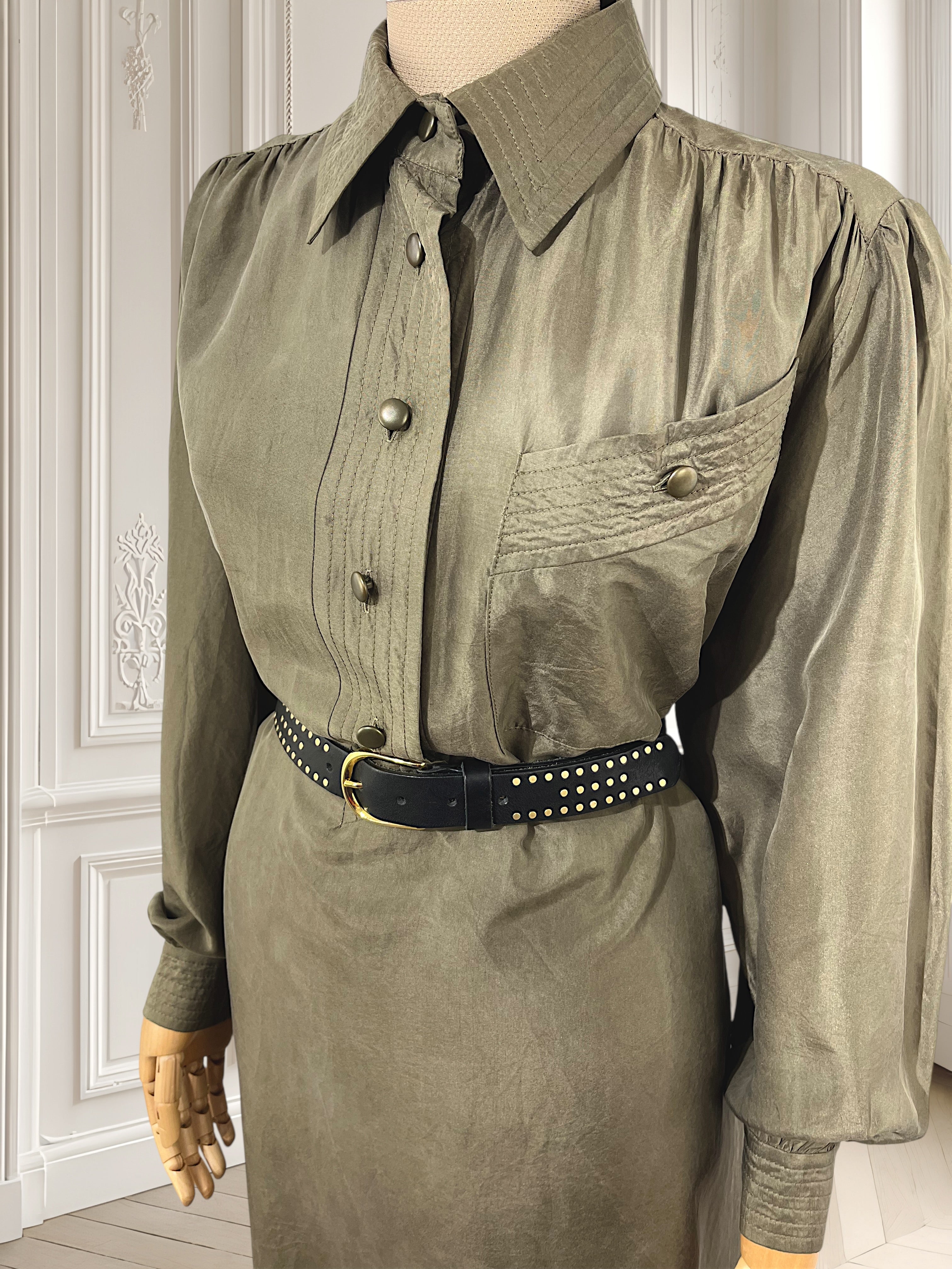 Rochie din mătase + curea din piele potrivită pentru L/XL