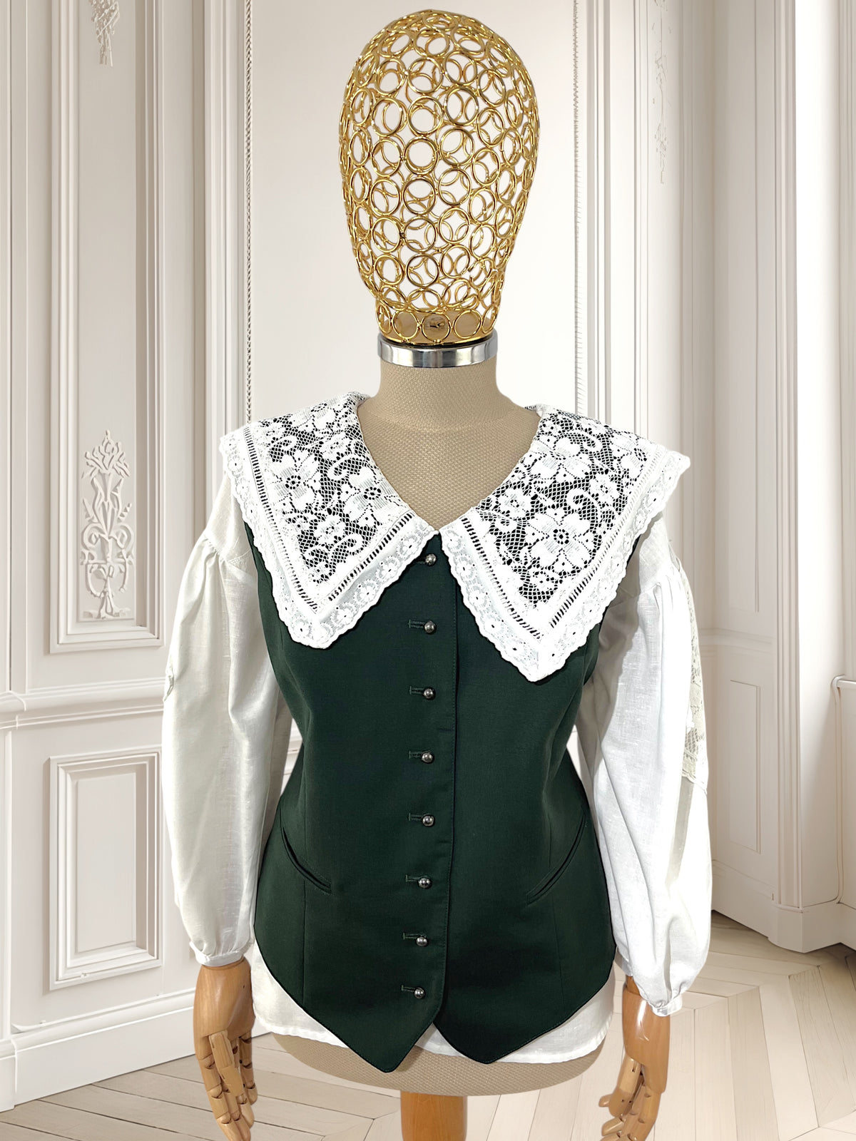 Vestă vintage din lână pură mărimea L