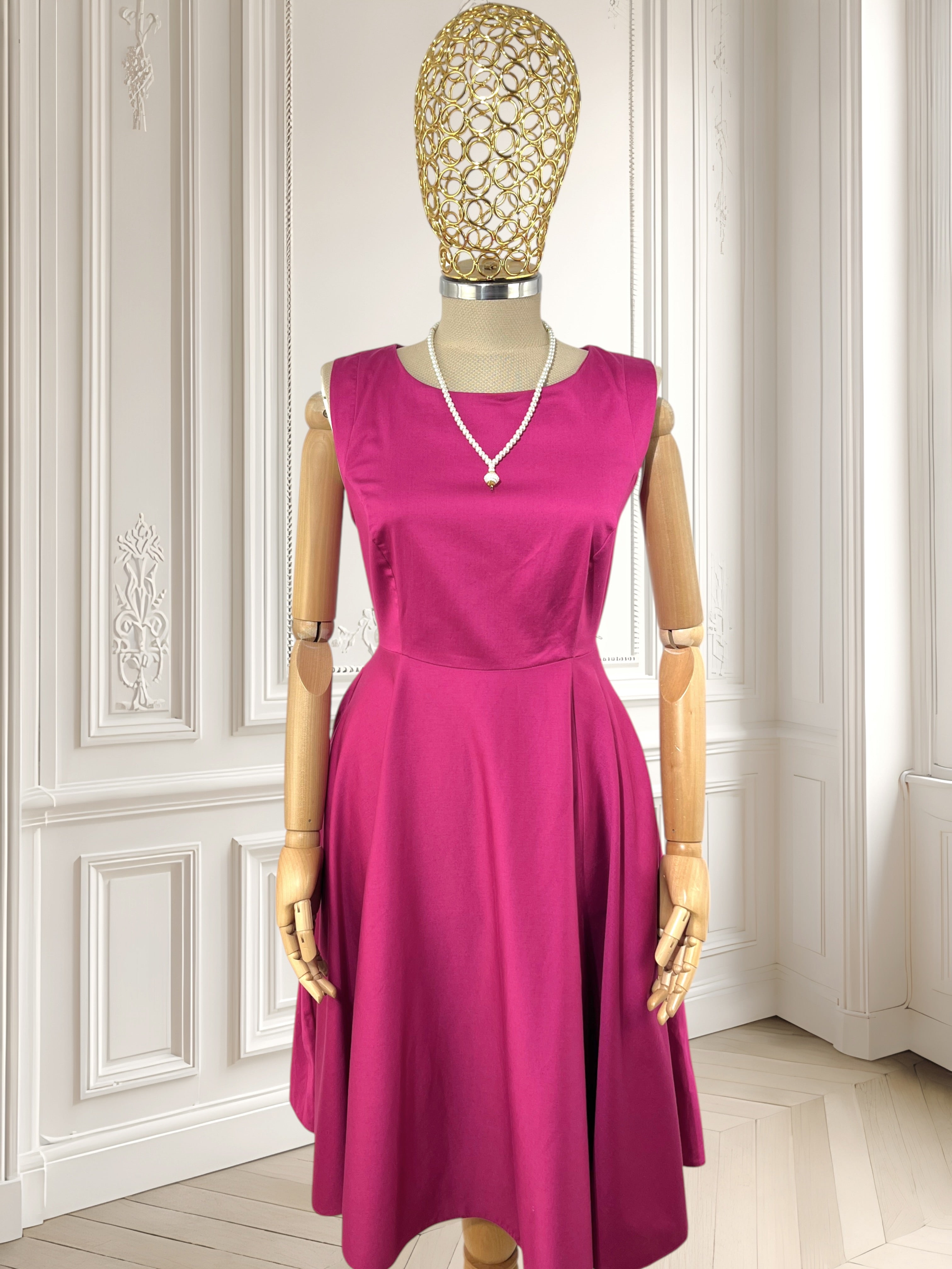 Rochie ciclam din bumbac mărimea M