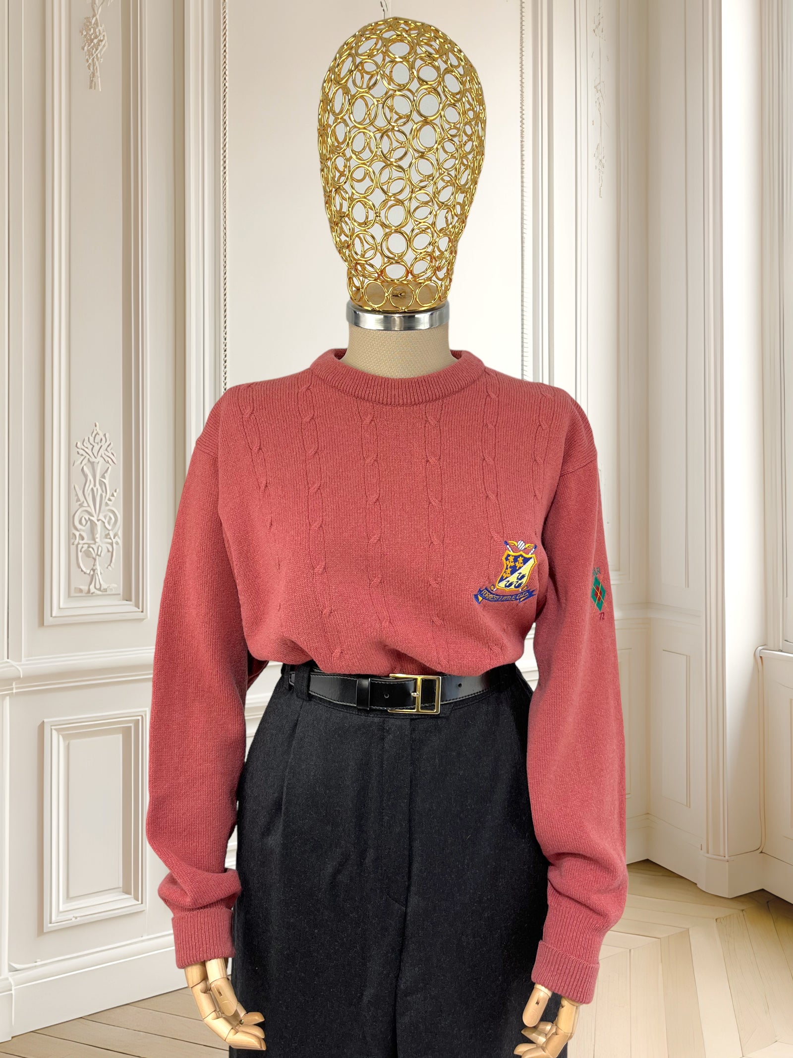 Pulover vintage din lână pură potrivit pentru M/L