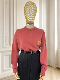 Pulover vintage din lână pură potrivit pentru M/L