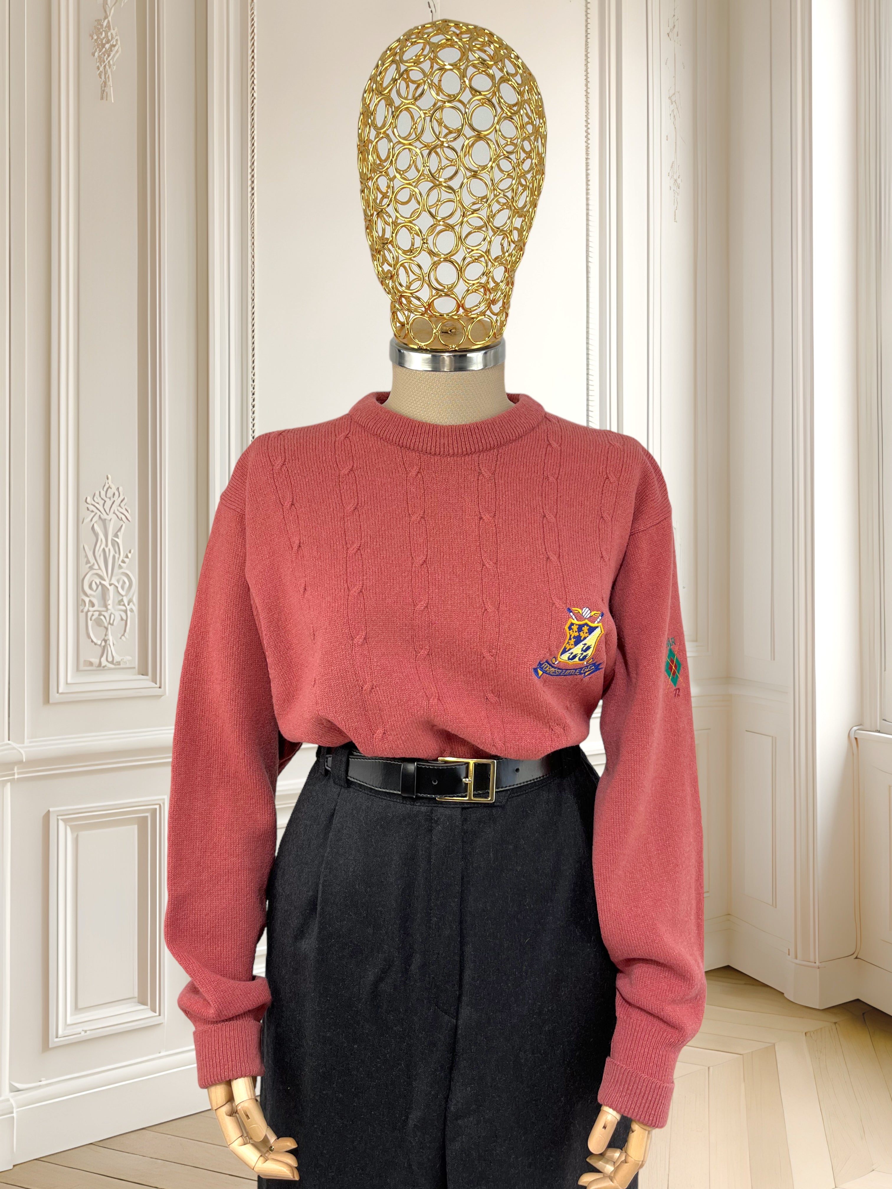 Pulover vintage din lână pură potrivit pentru M/L