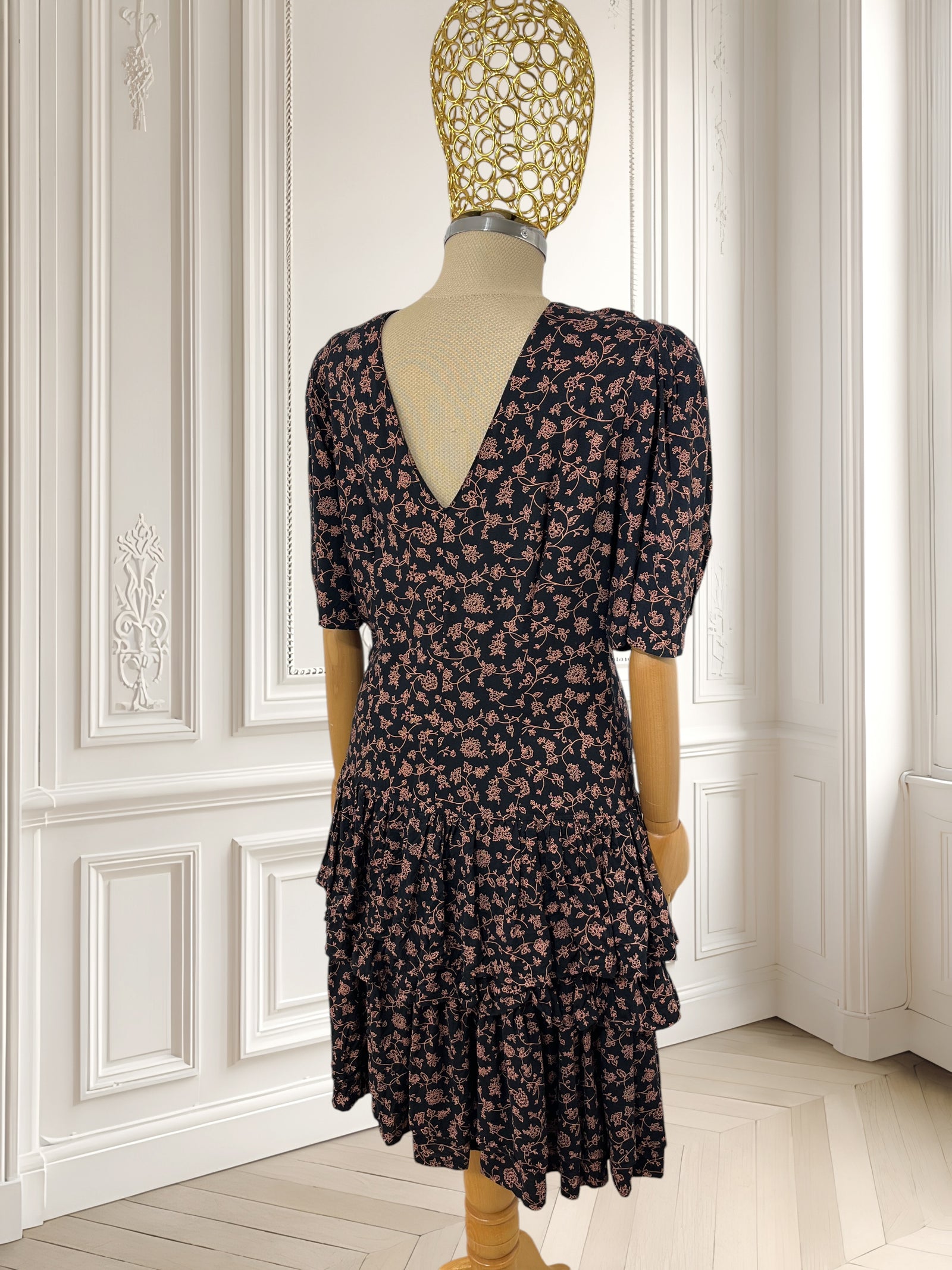 Rochie vintage din vâscoză mărimea L