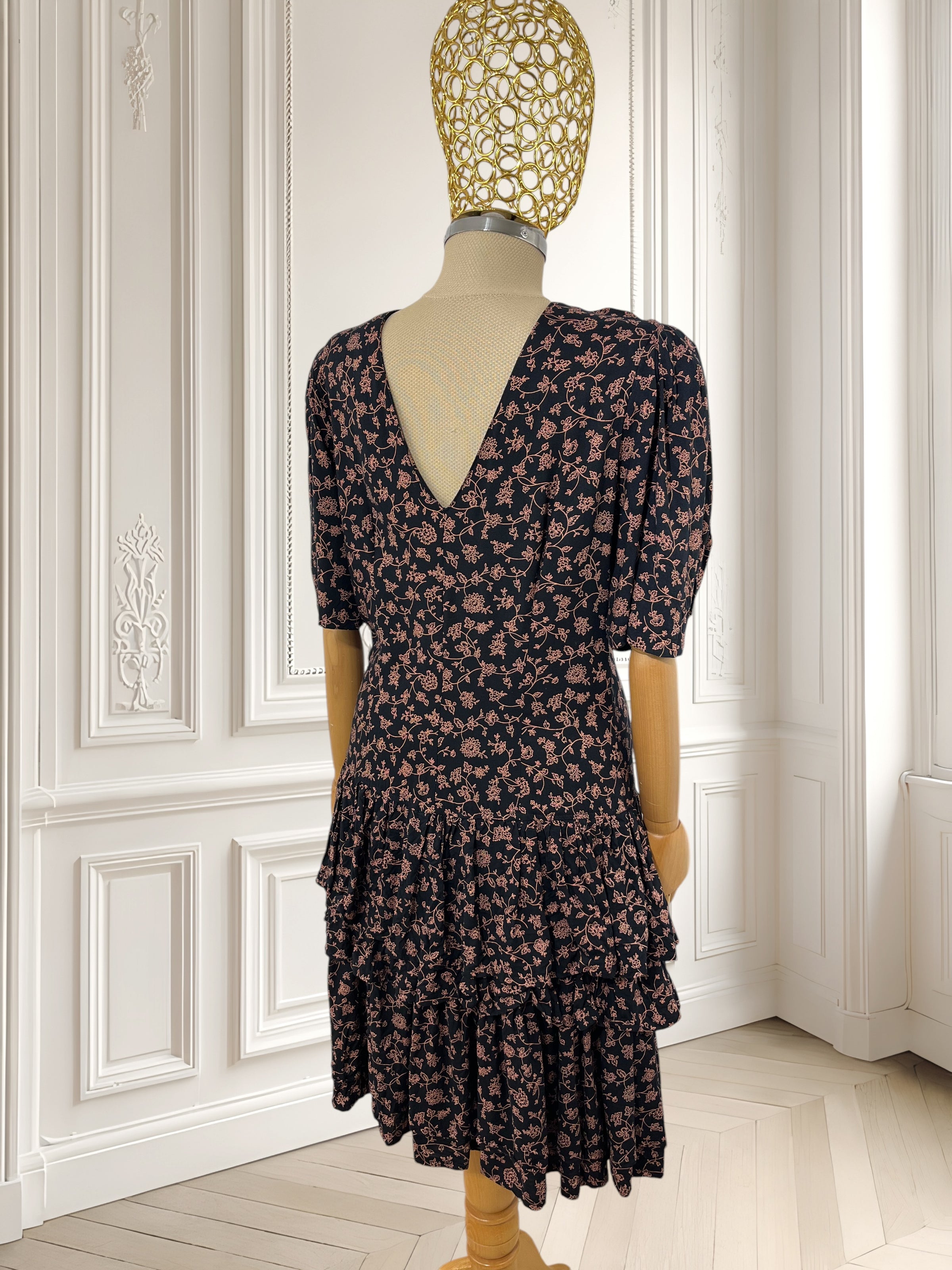 Rochie vintage din vâscoză mărimea L