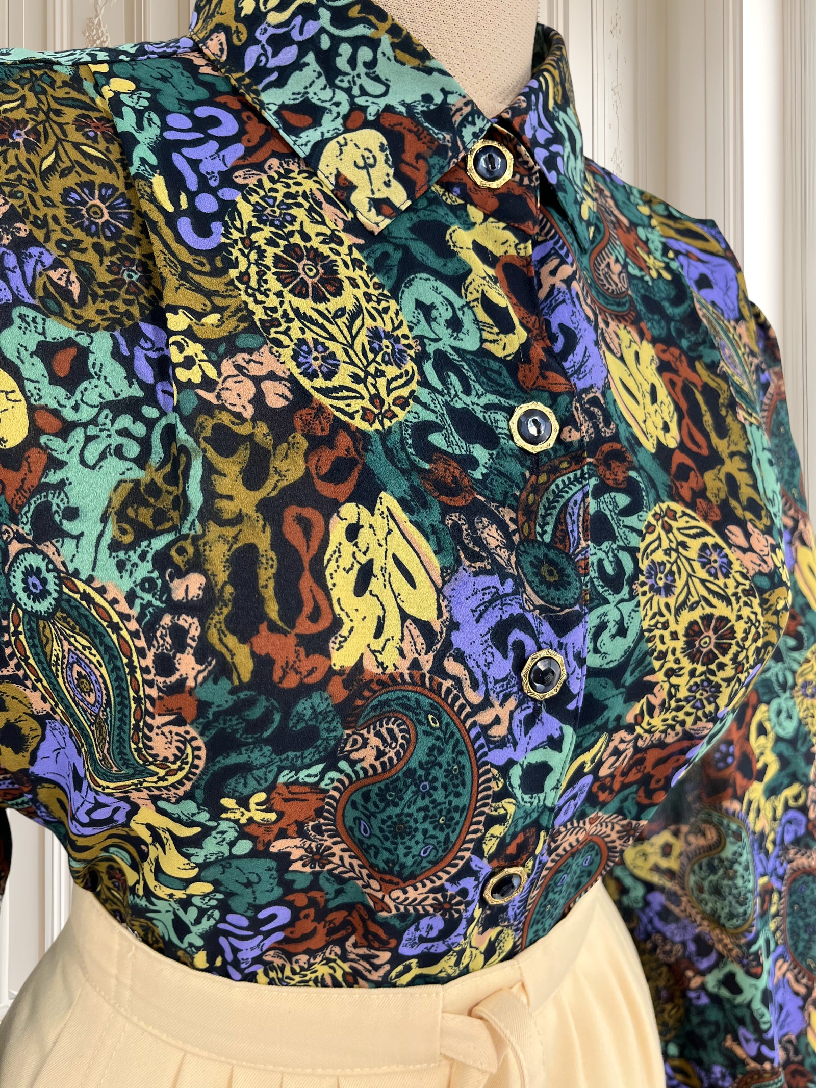 Cămașă vintage cu print paisley mărimea L