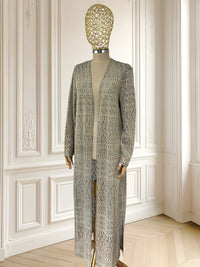 Cardigan tricotat cu reflexii metalice potrivit pentru M/L