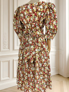 Rochie vintage cu print floral mărimea M