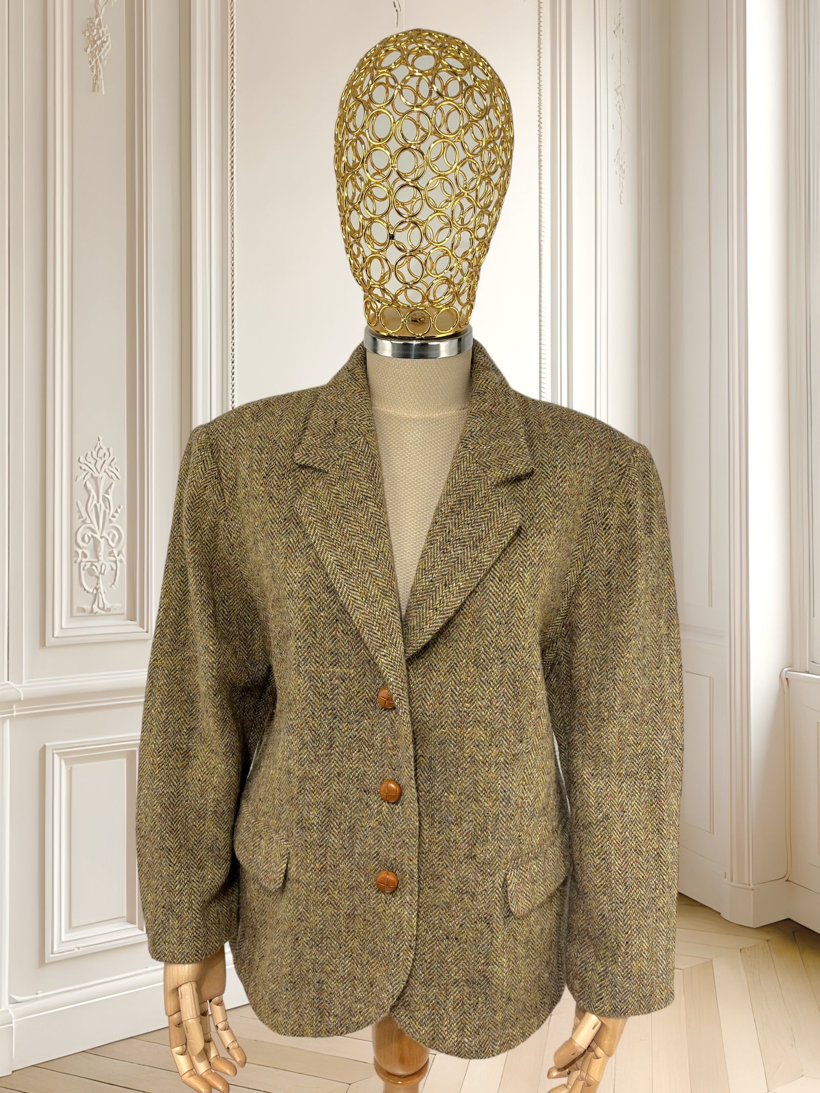 Sacou vintage din lână pură mărimea L