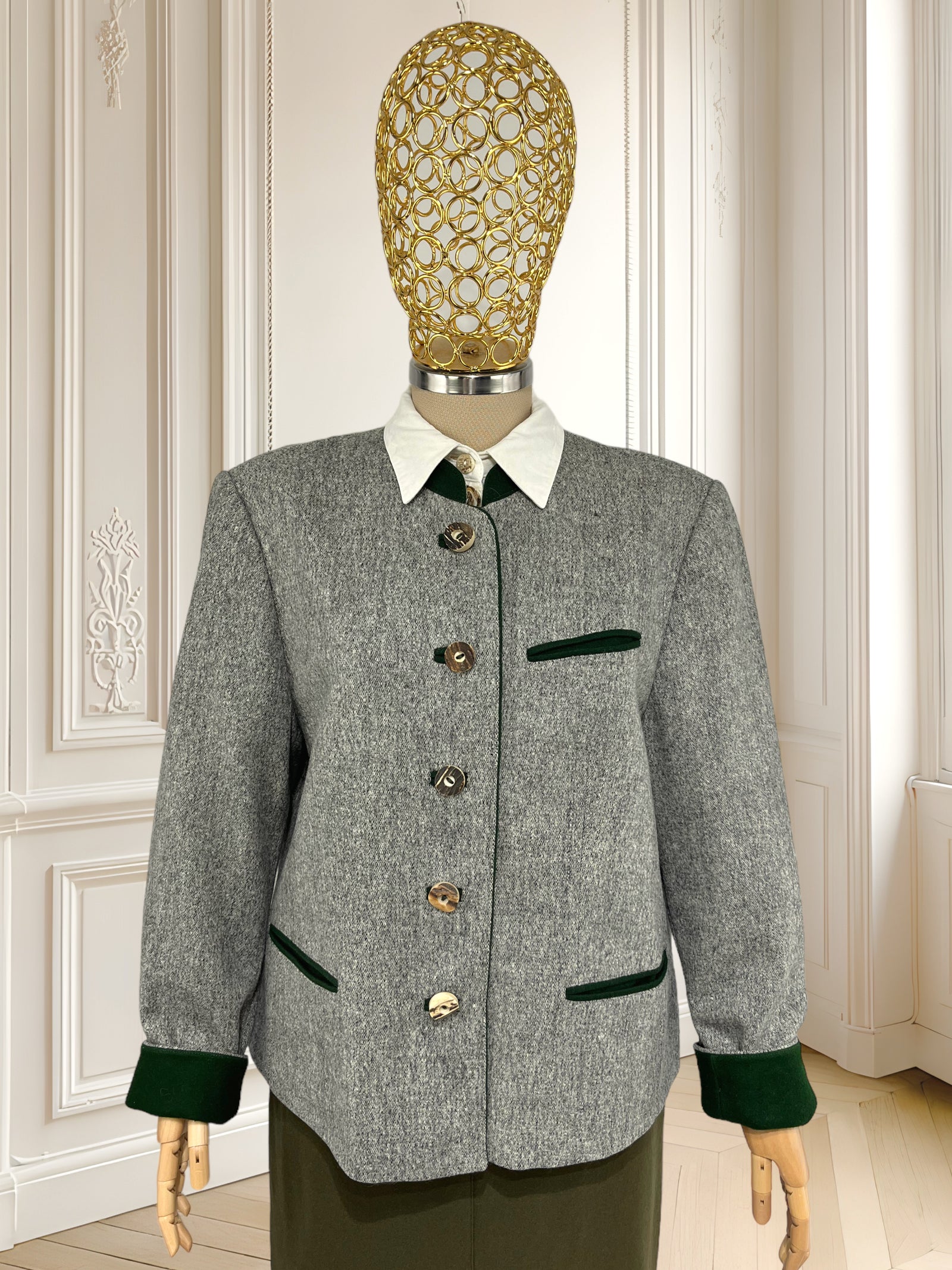 Sacou vintage din lână pură mărimea L