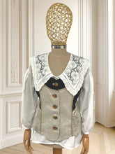 Încarcă imaginea în vizualizatorul Galerie, Top vintage din in potrivit pentru M/L
