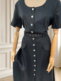 Rochie neagră din in mărimea L