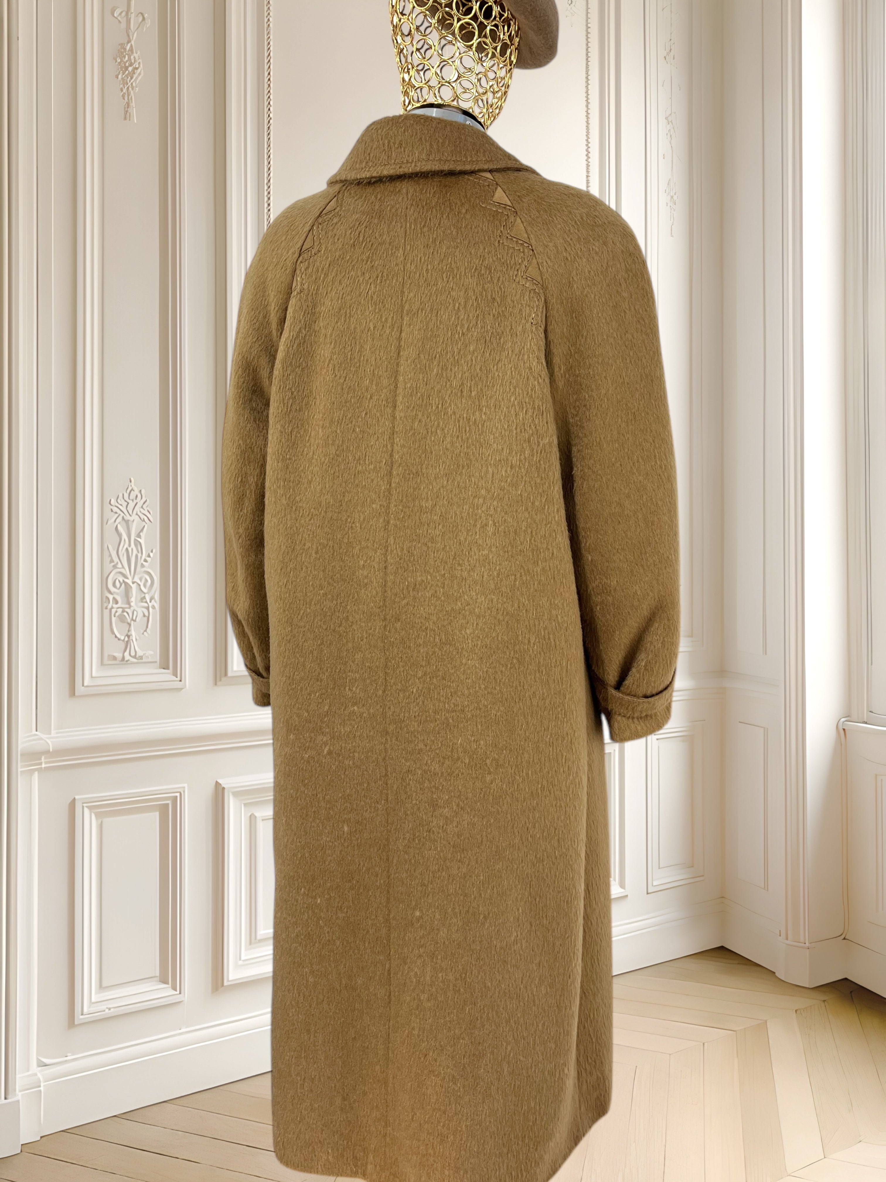 Palton vintage camel din lână alpaca și merino mărimea L