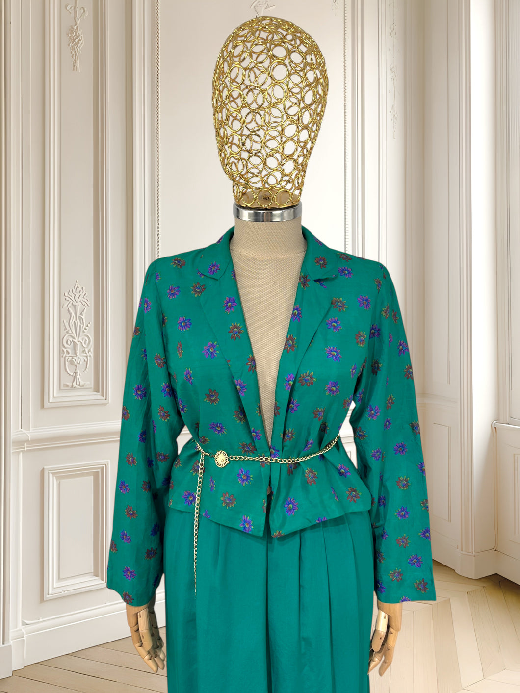 Bolero vintage din mătase potrivit pentru M/L