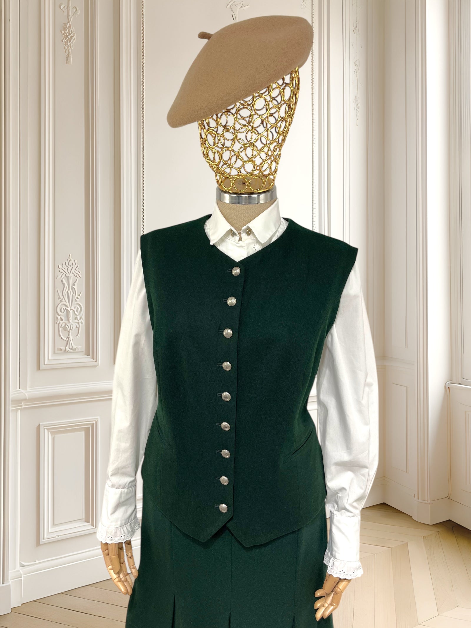 Vestă vintage din lână pură mărimea L