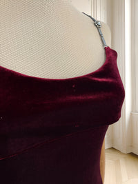 Rochie vișinie de seară din catifea mărimea S