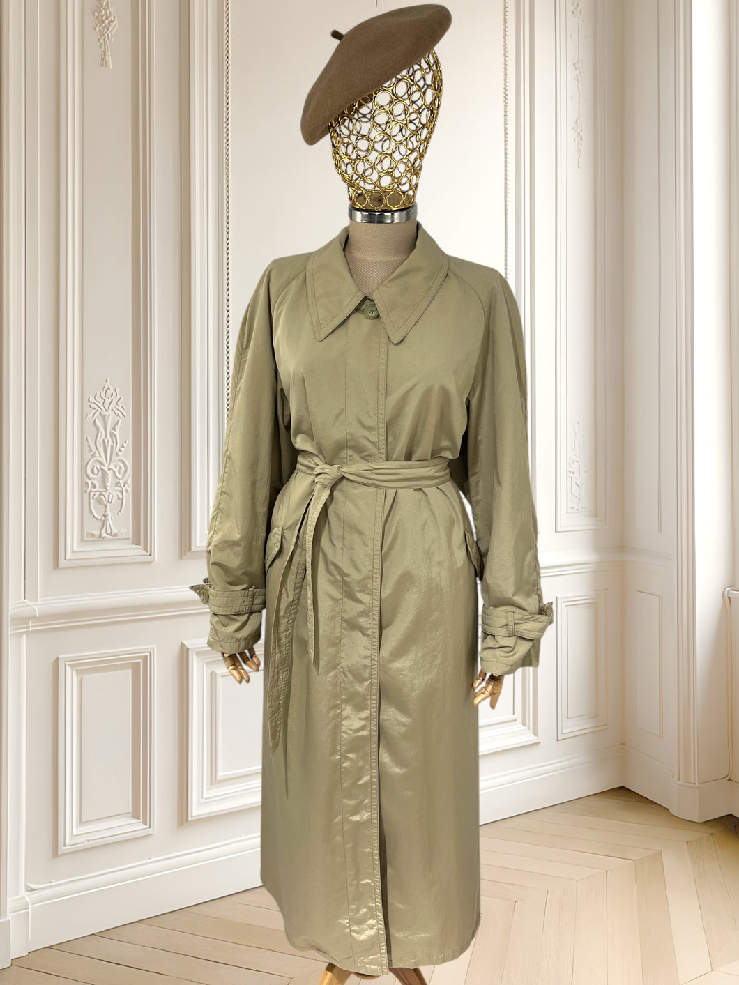 Trench coat vintage cu croi evazat mărimea L