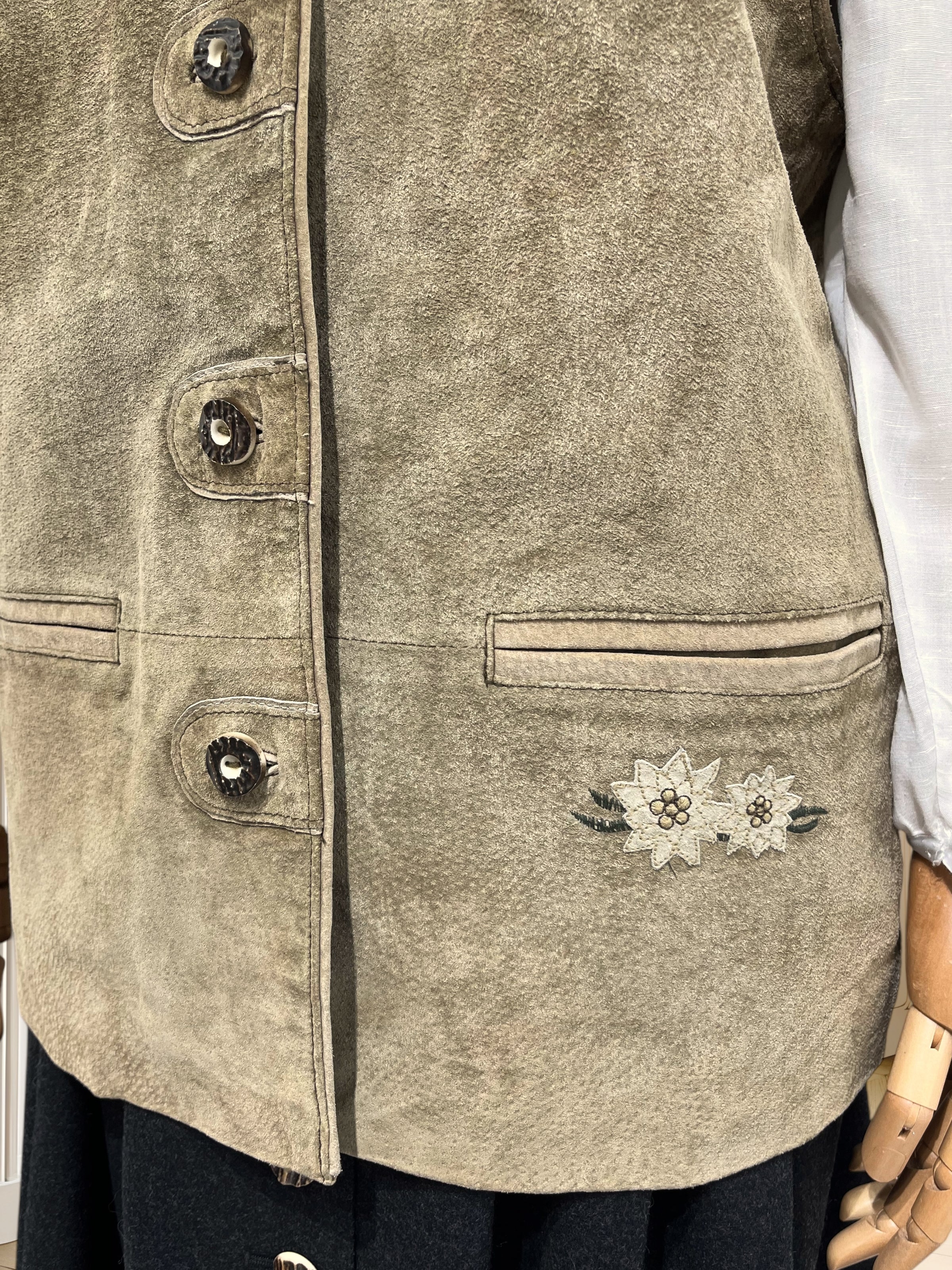 Vestă vintage din piele naturală mărimea L