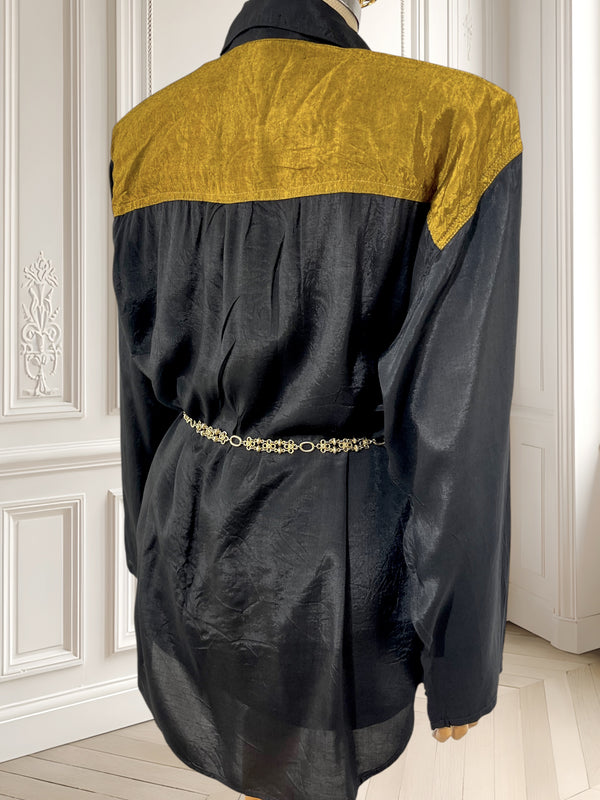 Cămașă vintage din vâscoză potrivită pentru L/XL