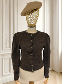 Cardigan vintage din lână pură potrivit pentru S/M