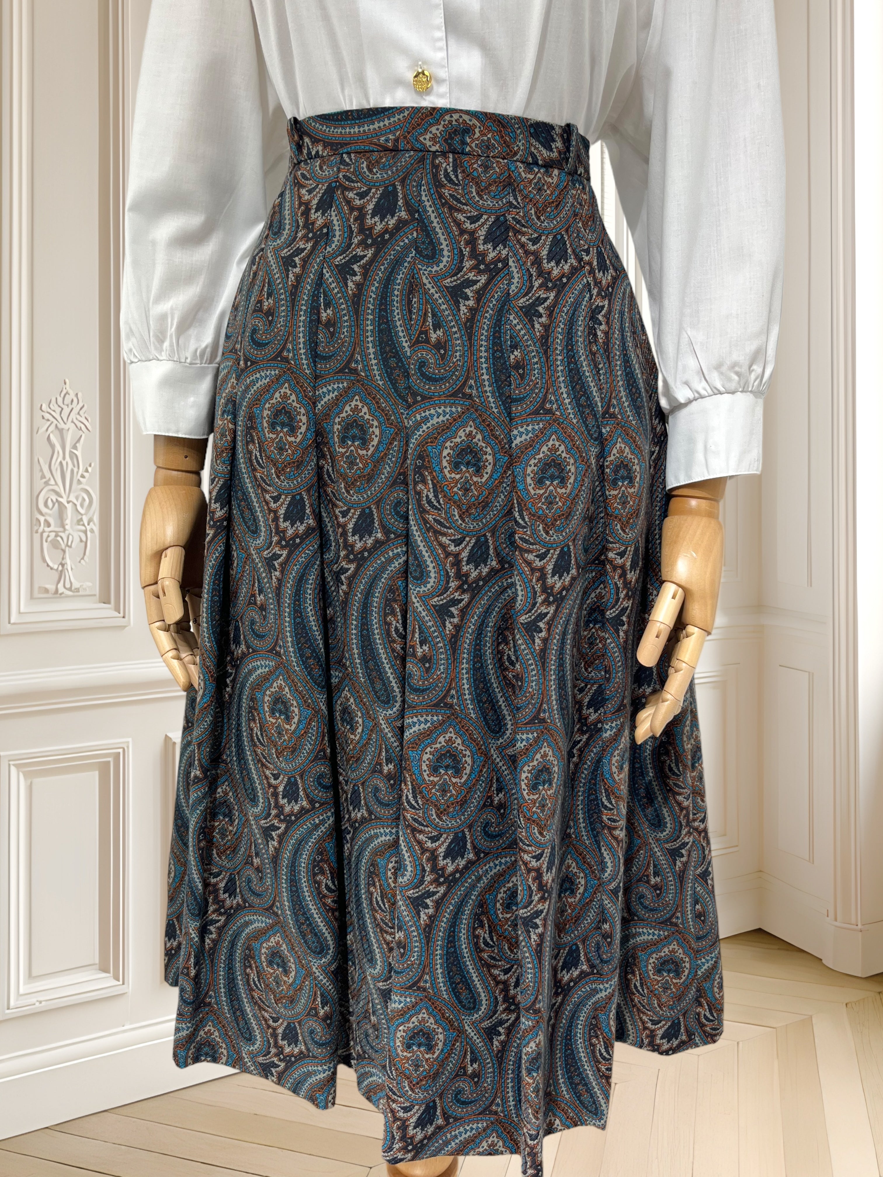 Fustă vintage cu print paisley mărimea M