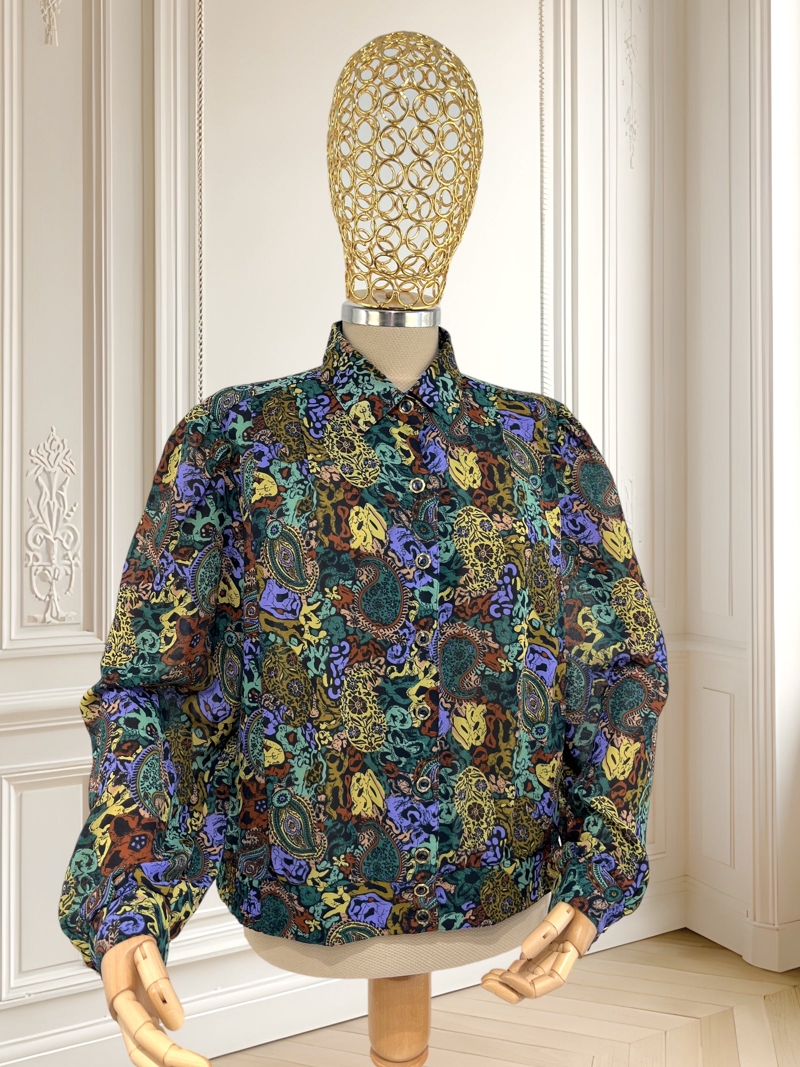Cămașă vintage cu print paisley mărimea L