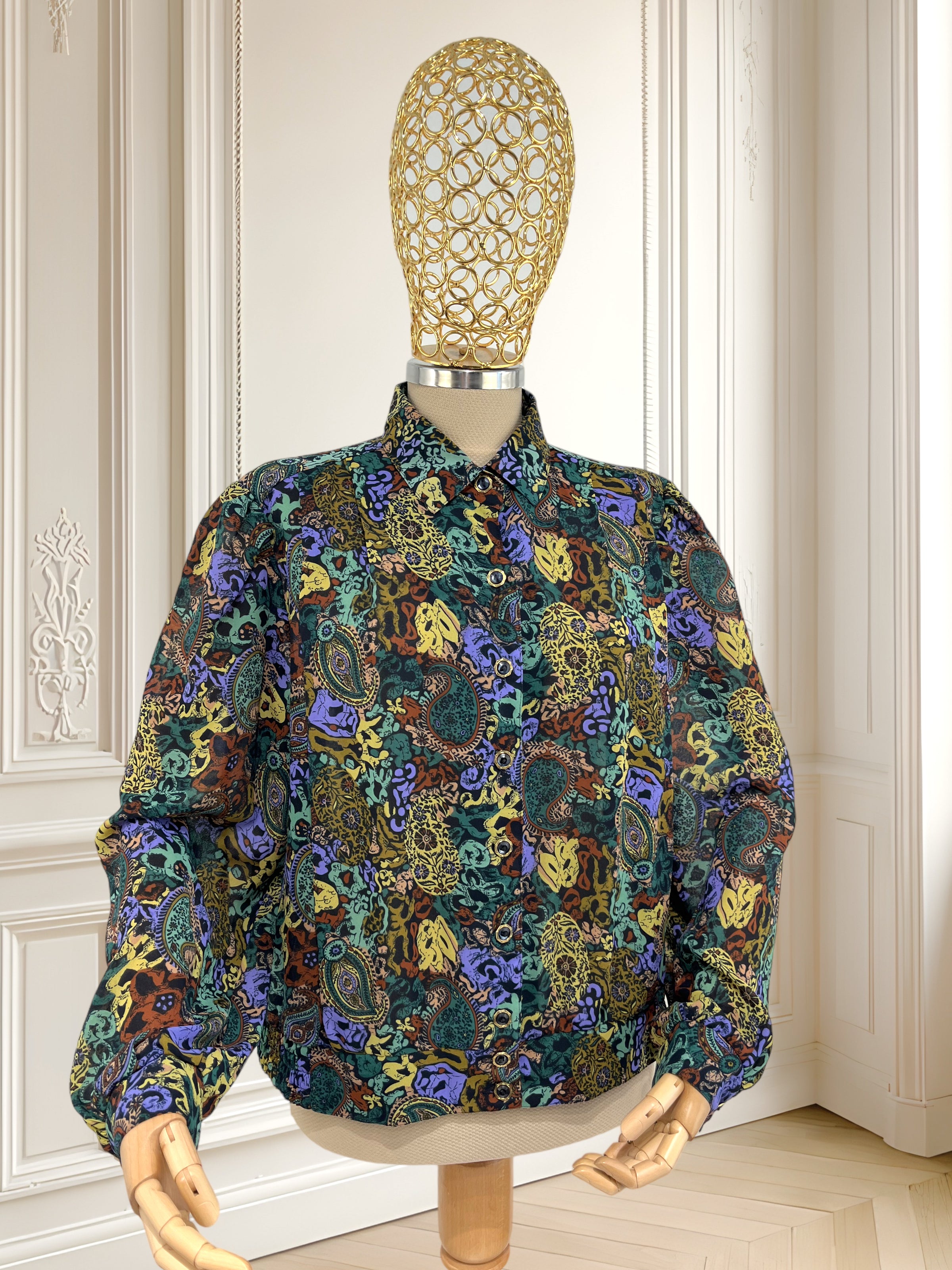 Cămașă vintage cu print paisley mărimea L