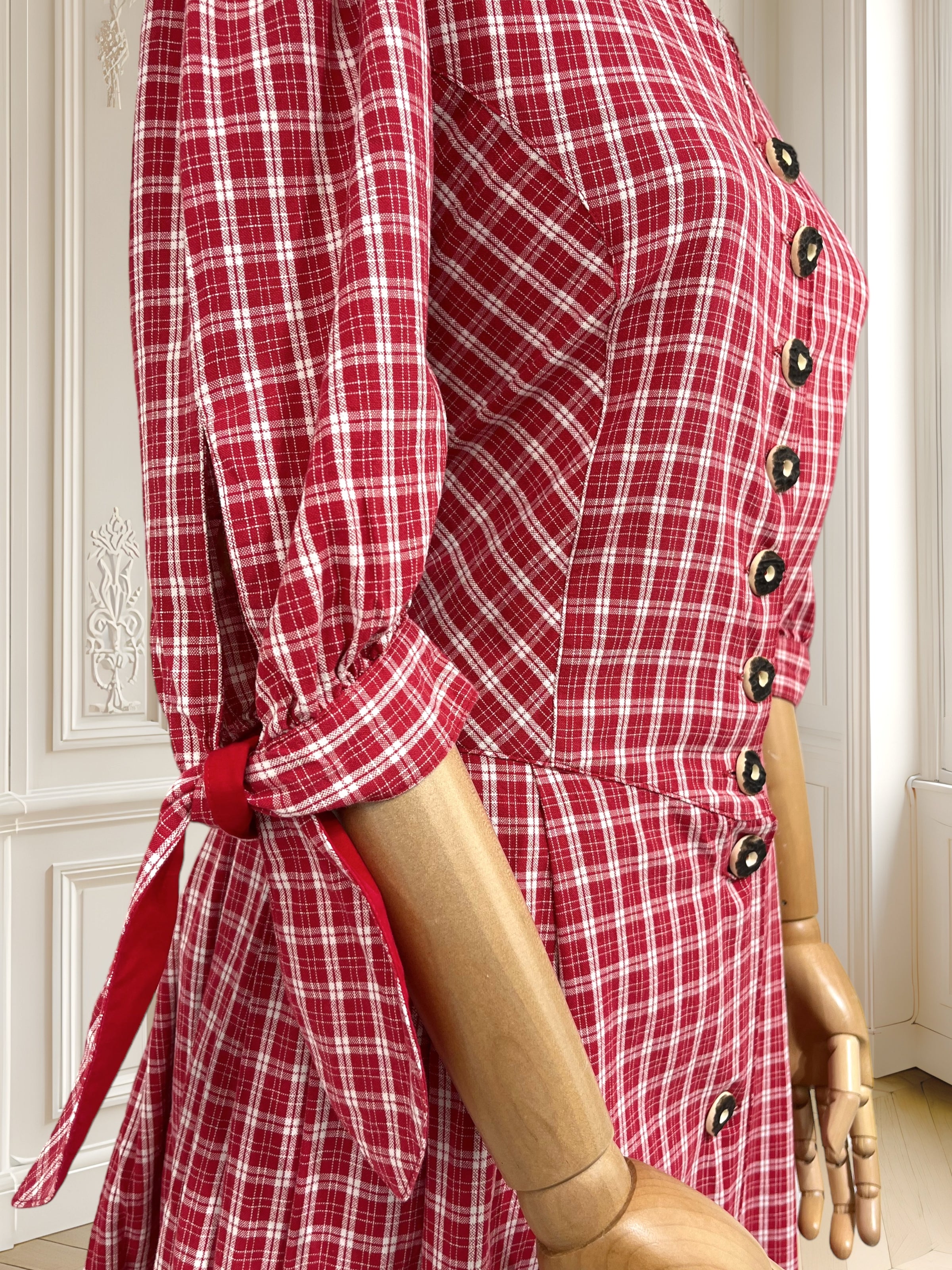 Rochie vintage în carouri mărimea M