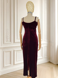 Rochie vișinie de seară din catifea mărimea S