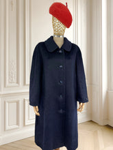 Încarcă imaginea în vizualizatorul Galerie, Palton bleumarin din lână cu fir lung mărimea L

