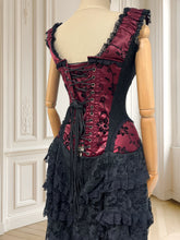 Încarcă imaginea în vizualizatorul Galerie, Rochie vintage cu corset și dantelă potrivită pentru XS/S
