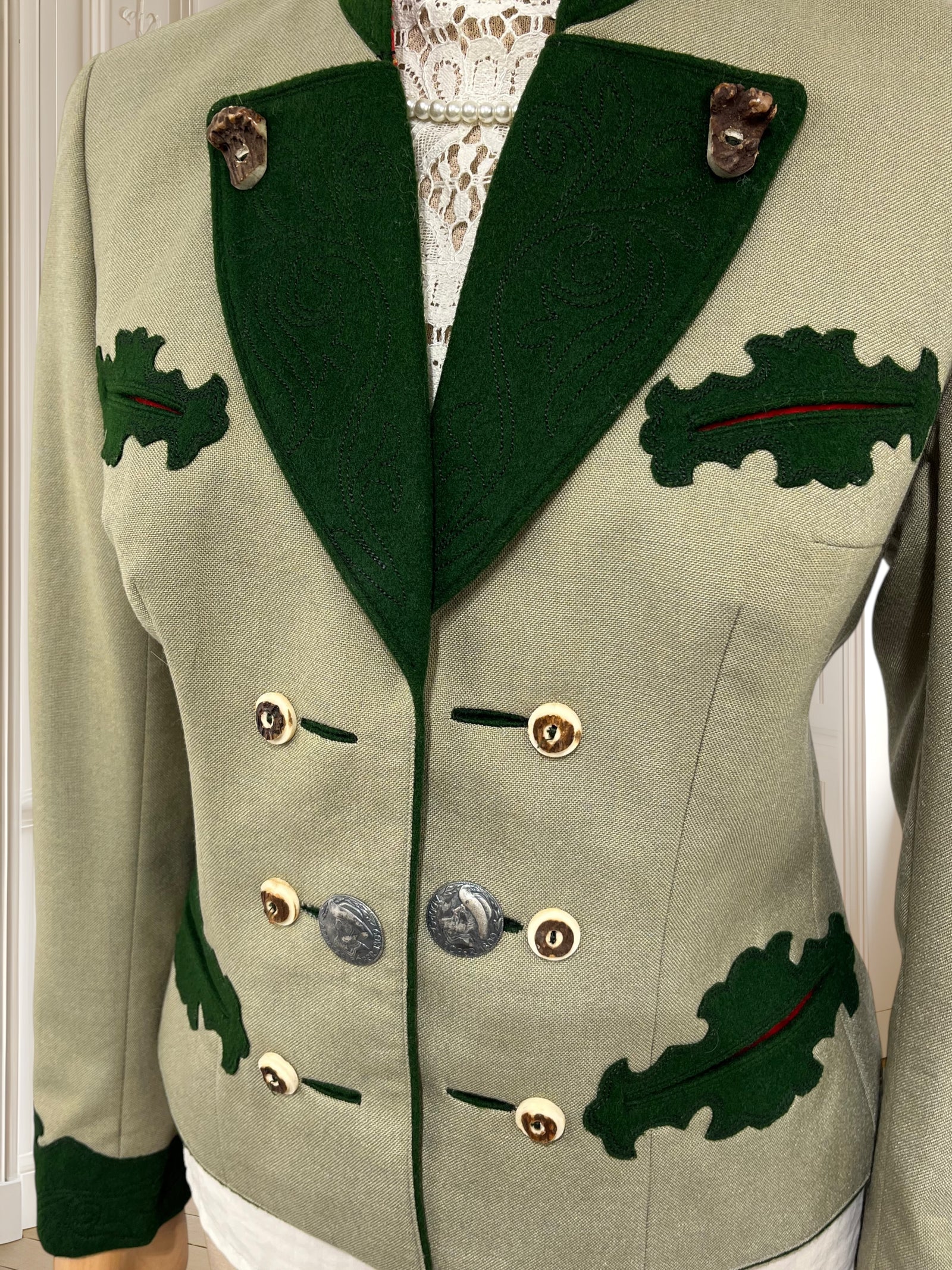 Sacou vintage olive potrivit pentru S/M