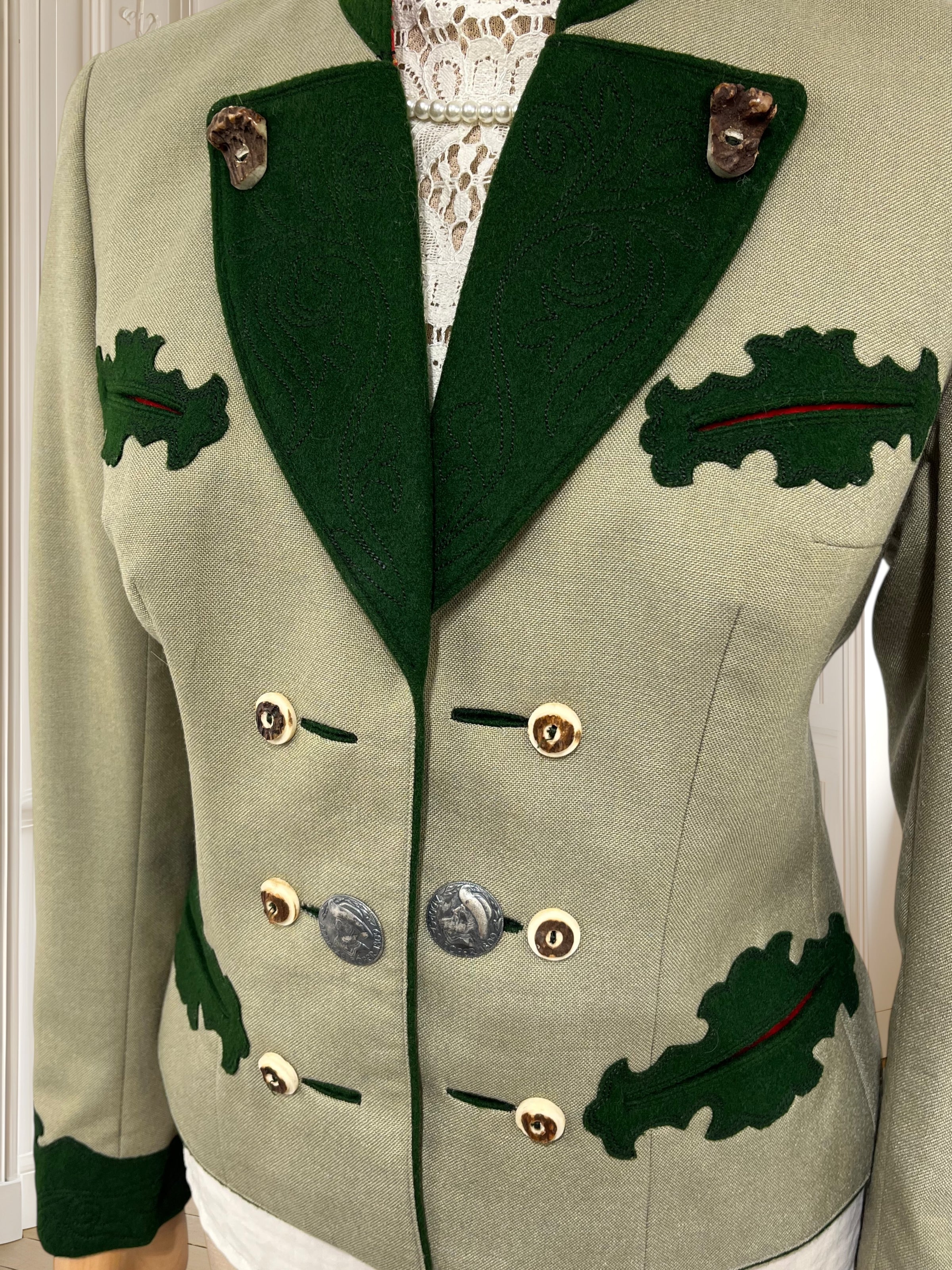 Sacou vintage olive potrivit pentru S/M