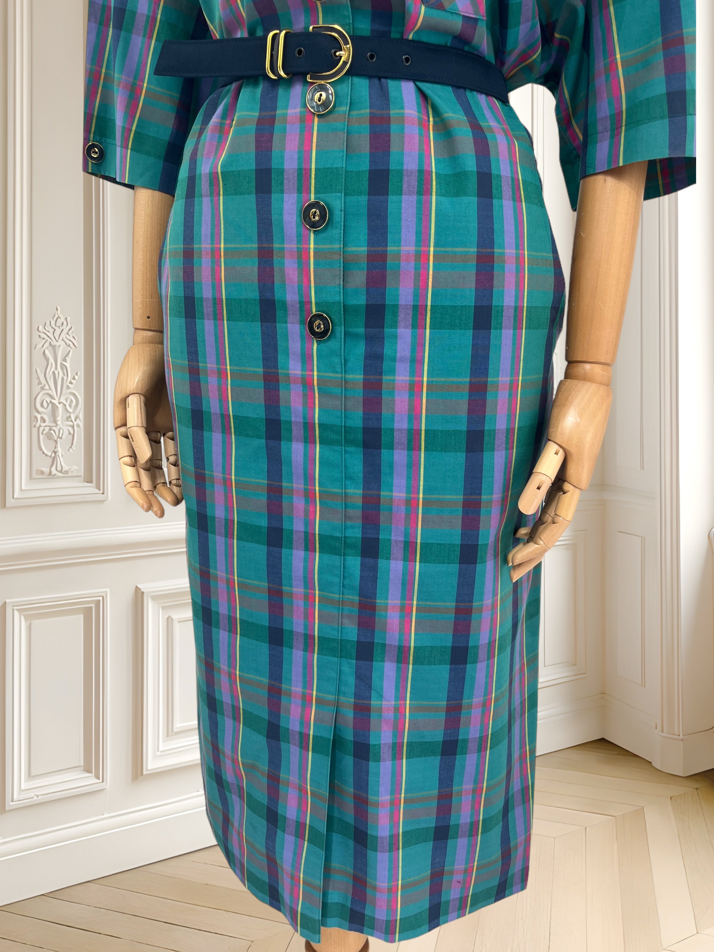 Rochie vintage în carouri mărimea XL