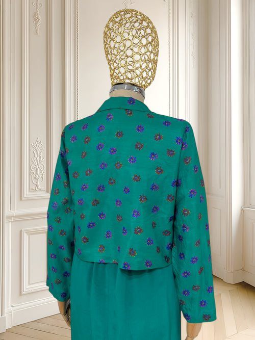 Bolero vintage din mătase potrivit pentru M/L