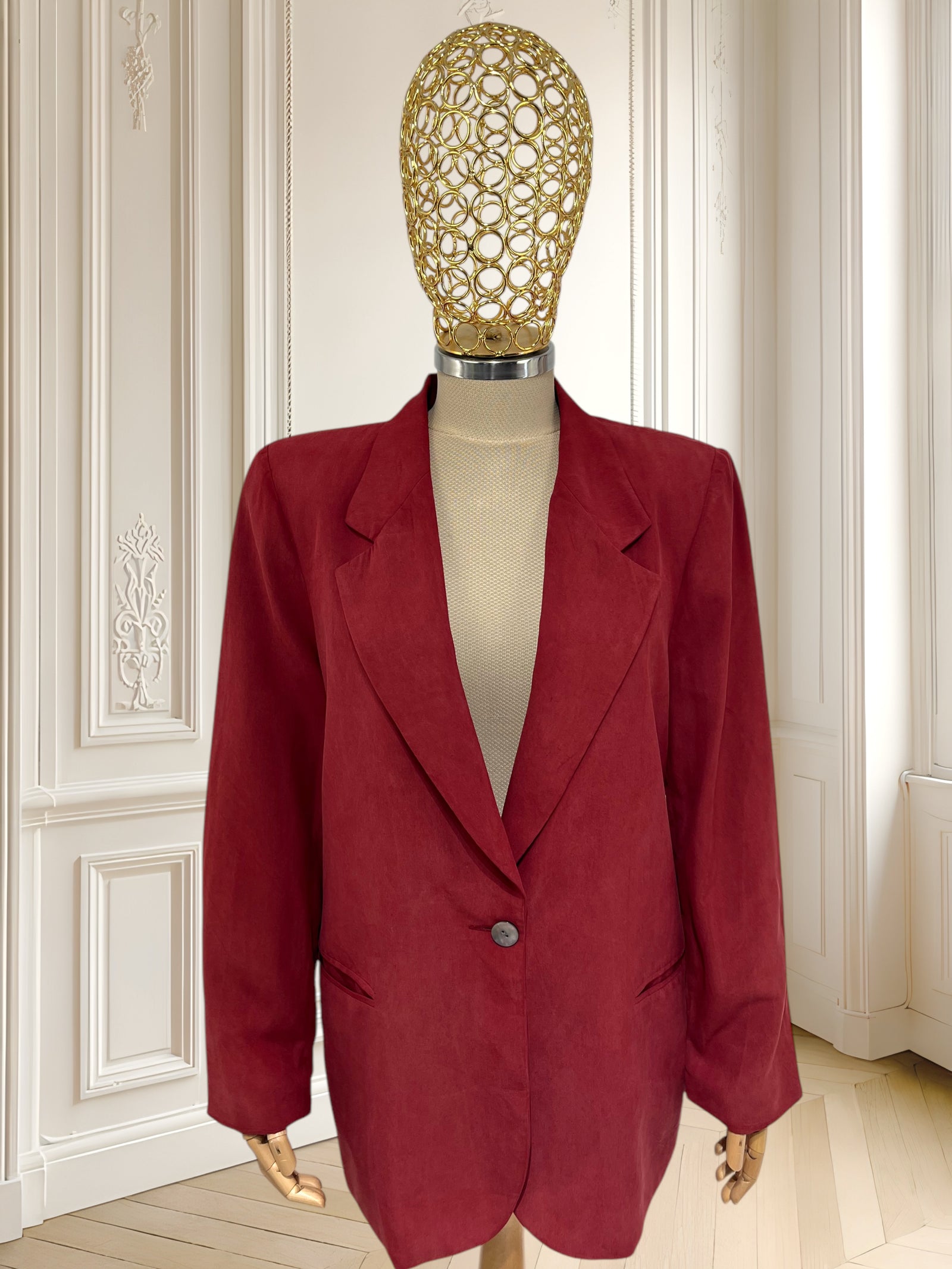 Sacou vintage din mătase naturală potrivit pentru M/L