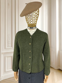 Cardigan vintage din lână pură potrivit pentru M/L