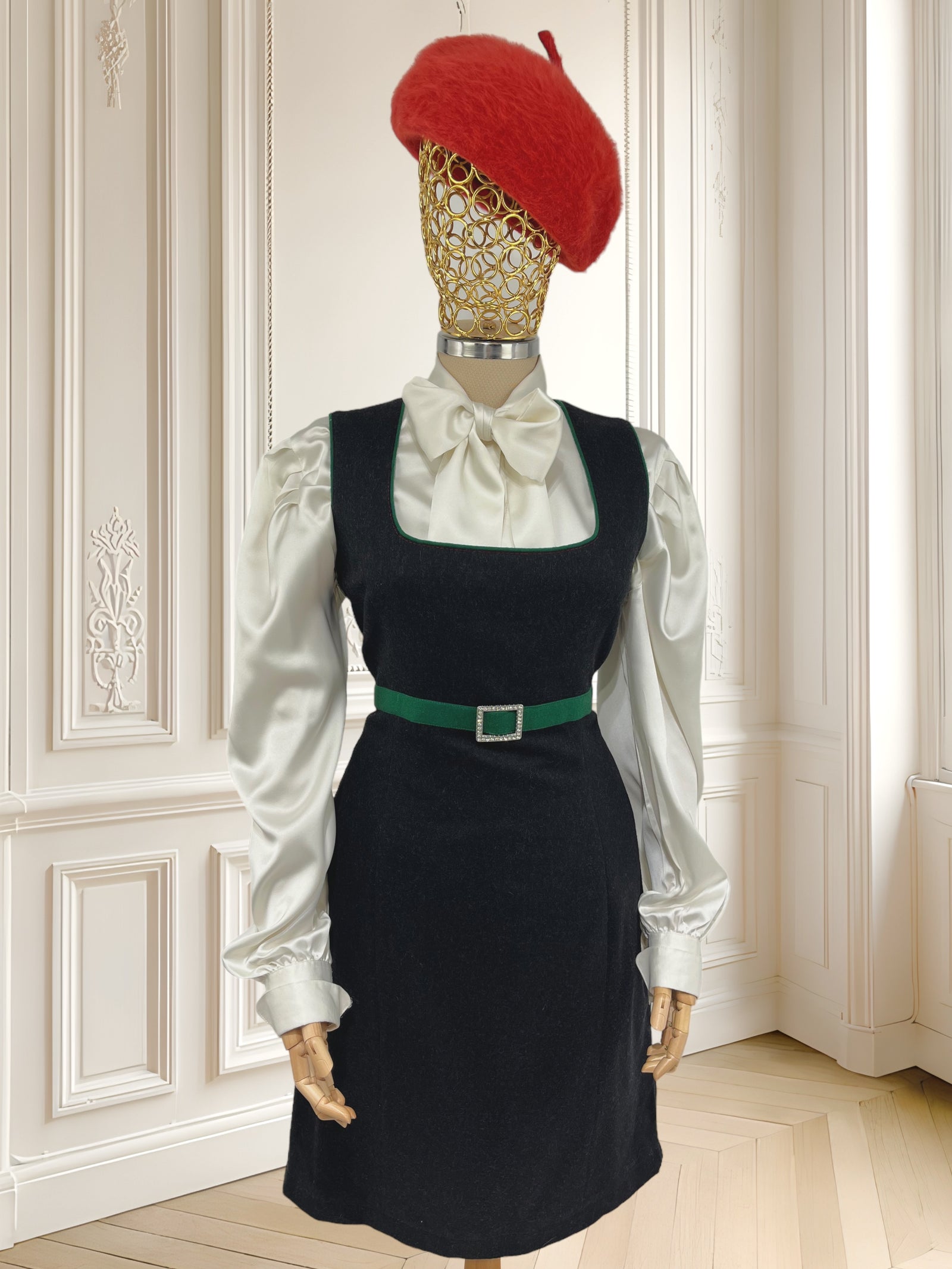 Rochie vintage din lână pură și cașmir mărimea L