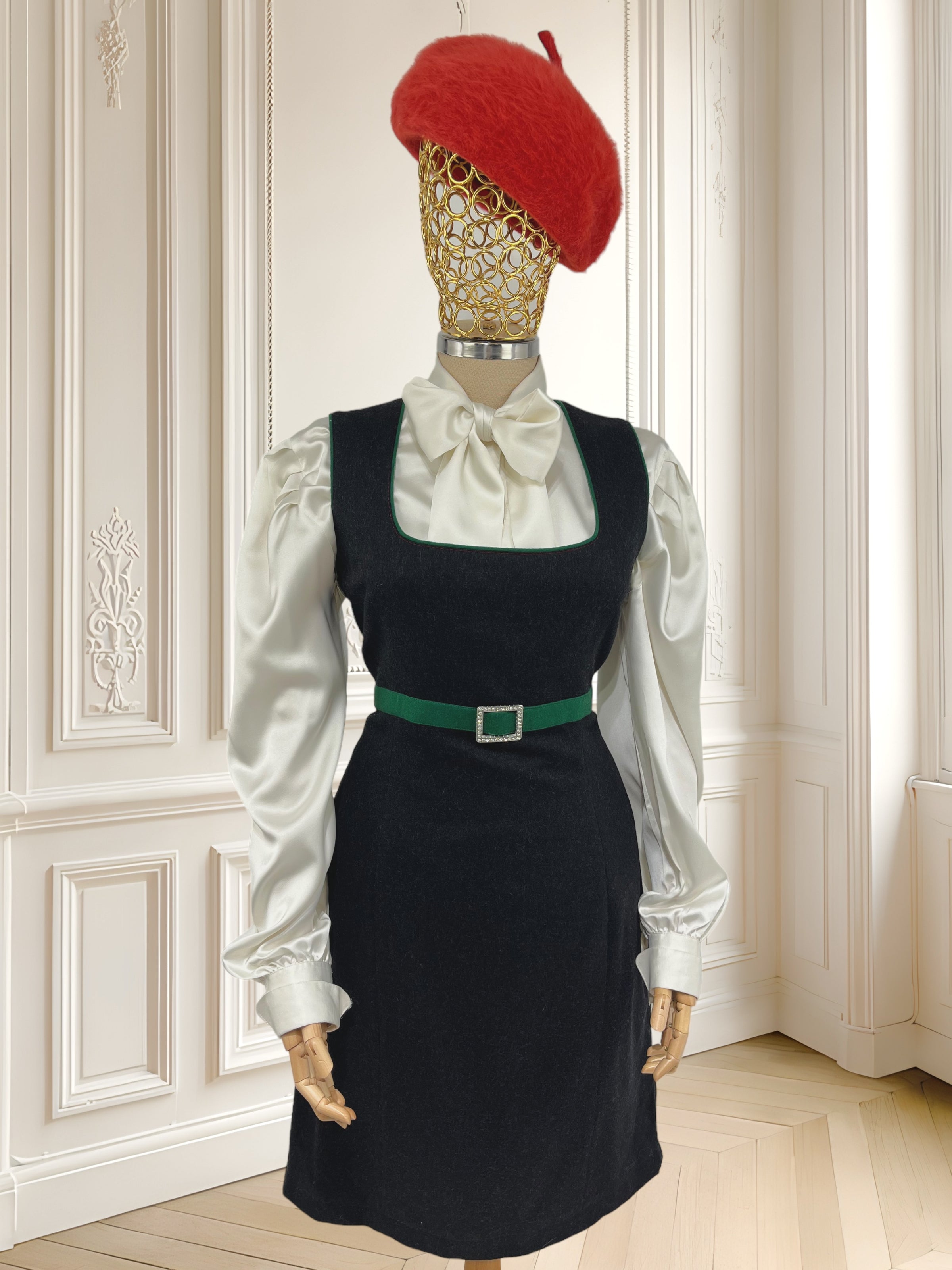 Rochie vintage din lână pură și cașmir mărimea L