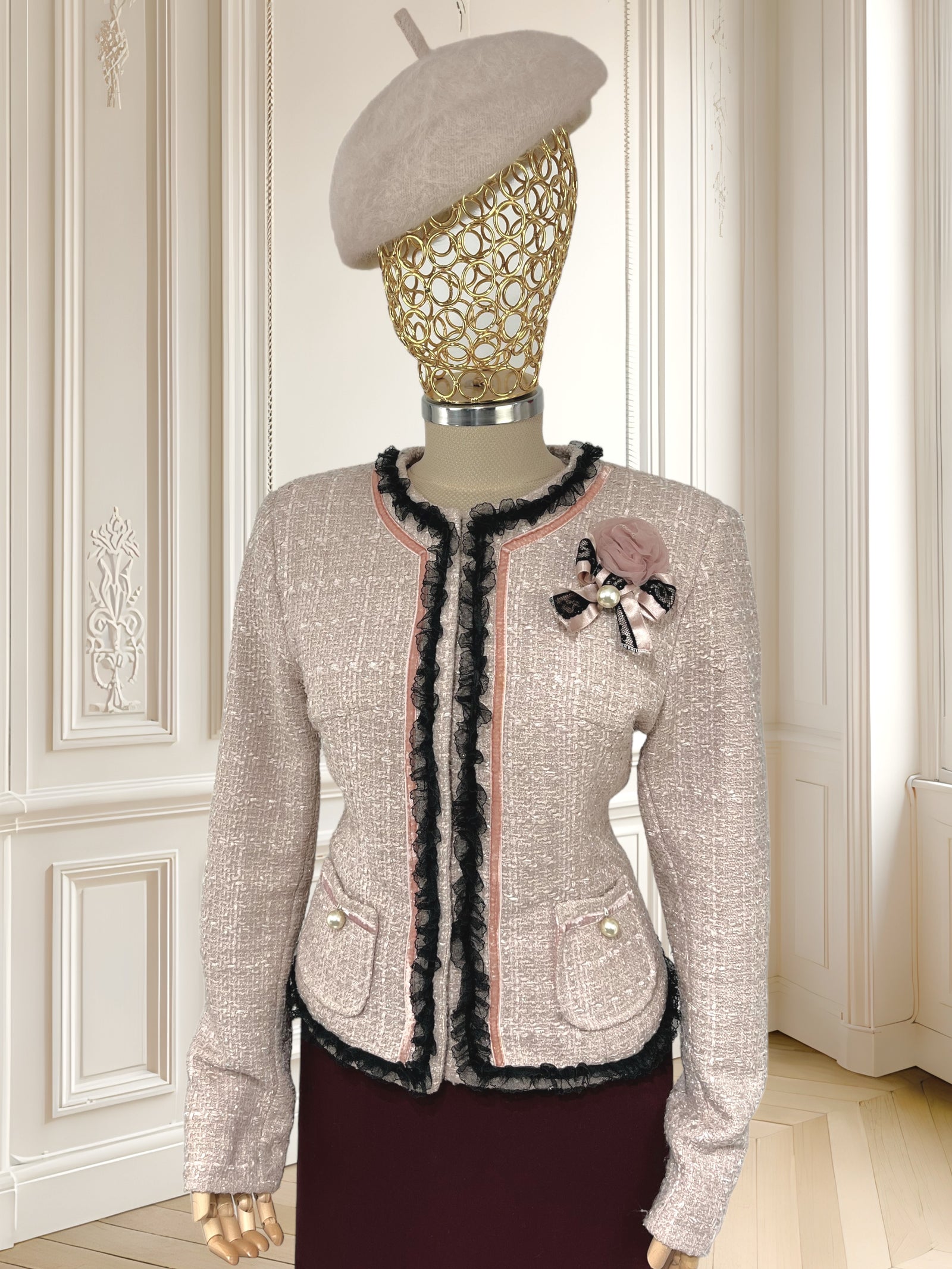 Sacou italienesc din tweed mărimea S