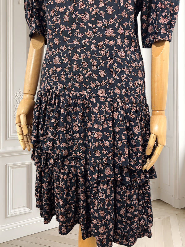 Rochie vintage din vâscoză mărimea L