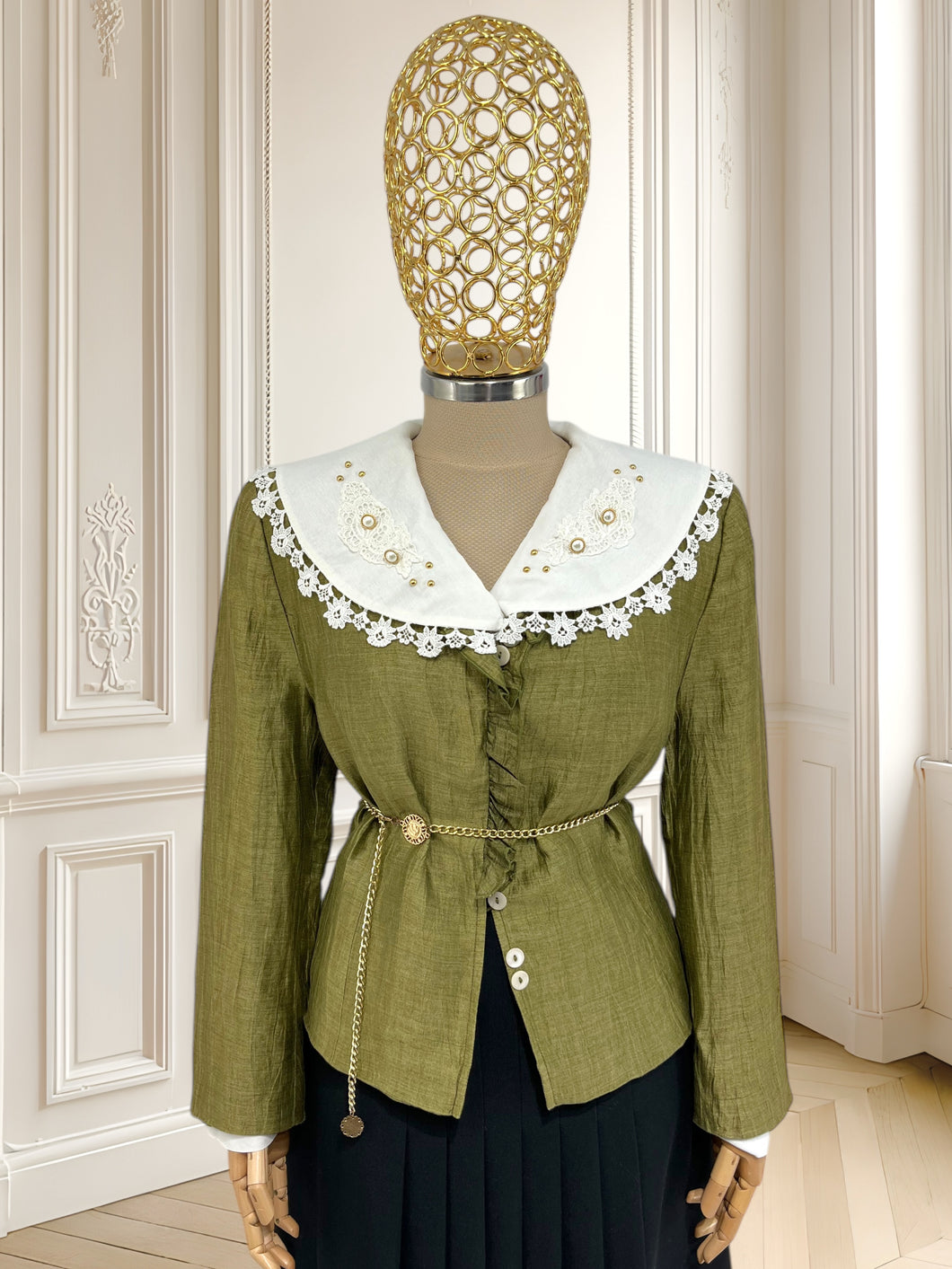 Sacou vintage olive din in mărimea M