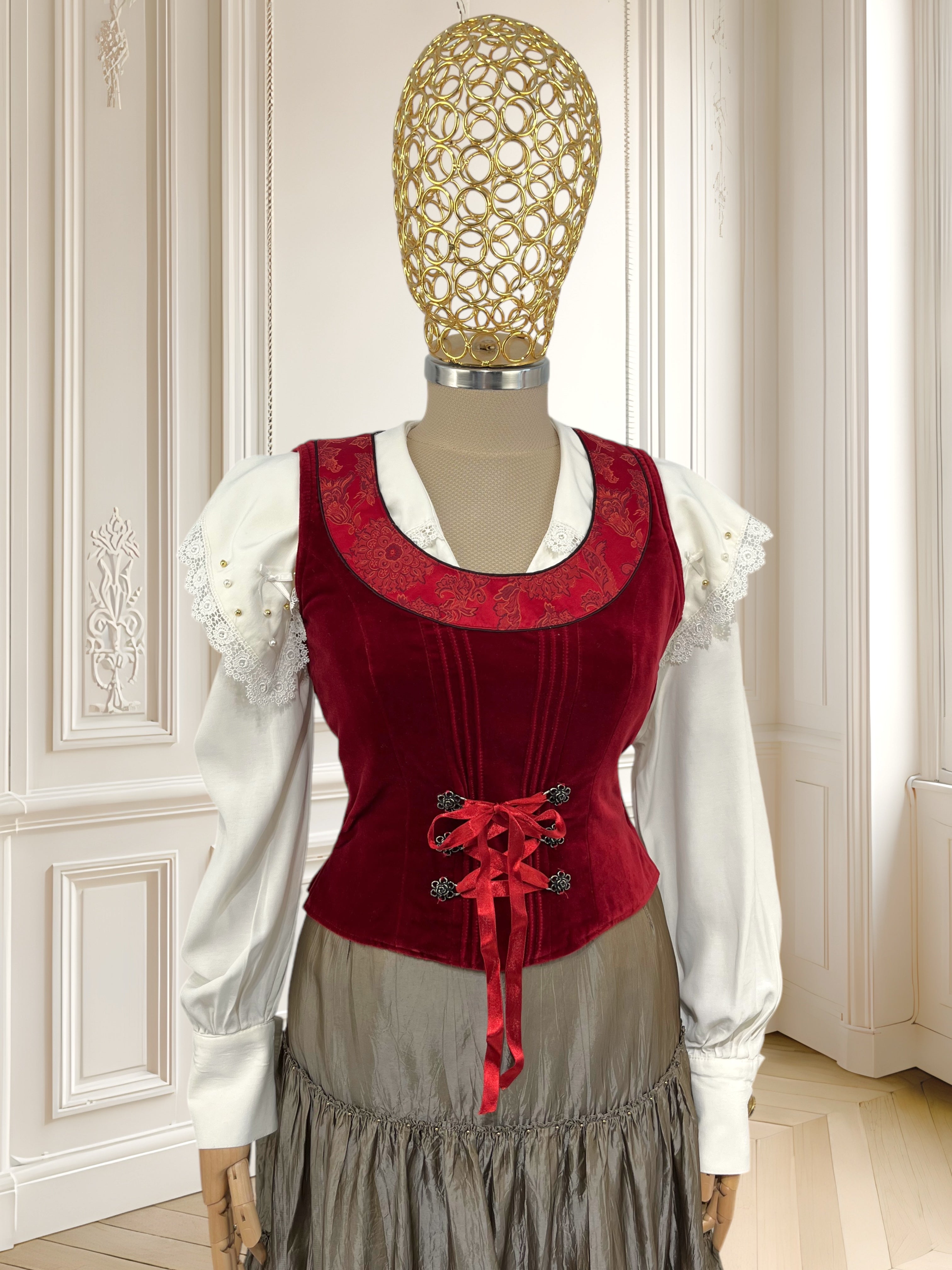 Corset vintage din catifea mărimea XS