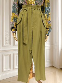 Pantaloni olive din lyocell mărimea S