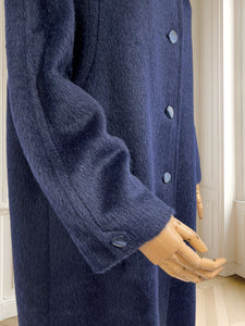 Palton bleumarin din lână cu fir lung mărimea L