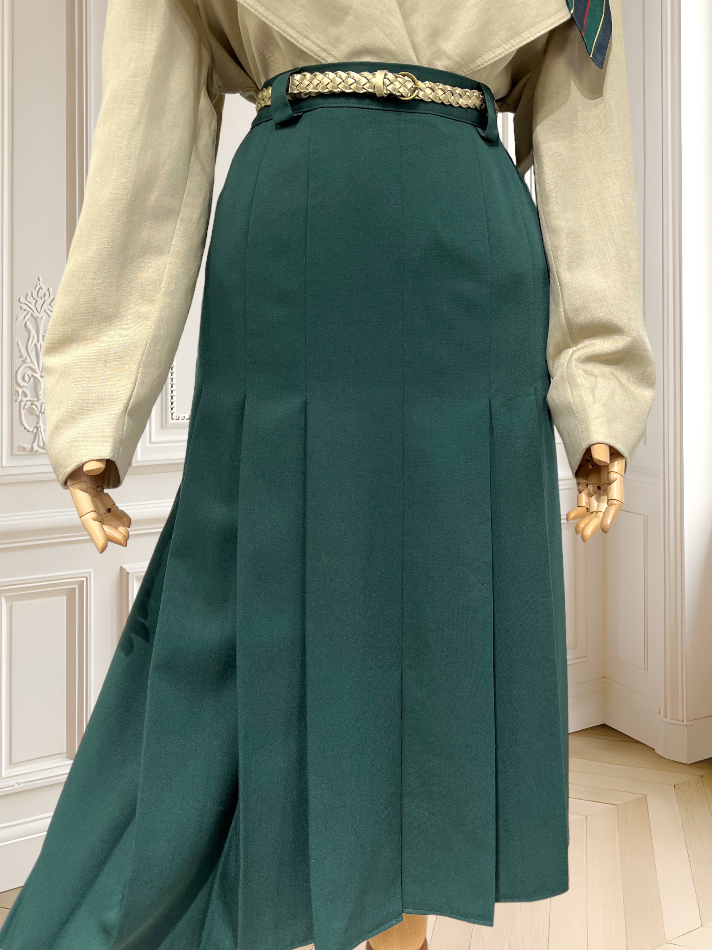 Fustă plisată verde potrivită pentru M/L
