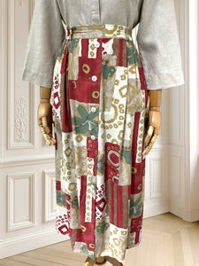 Fustă vintage din vâscoză potrivită pentru L/XL