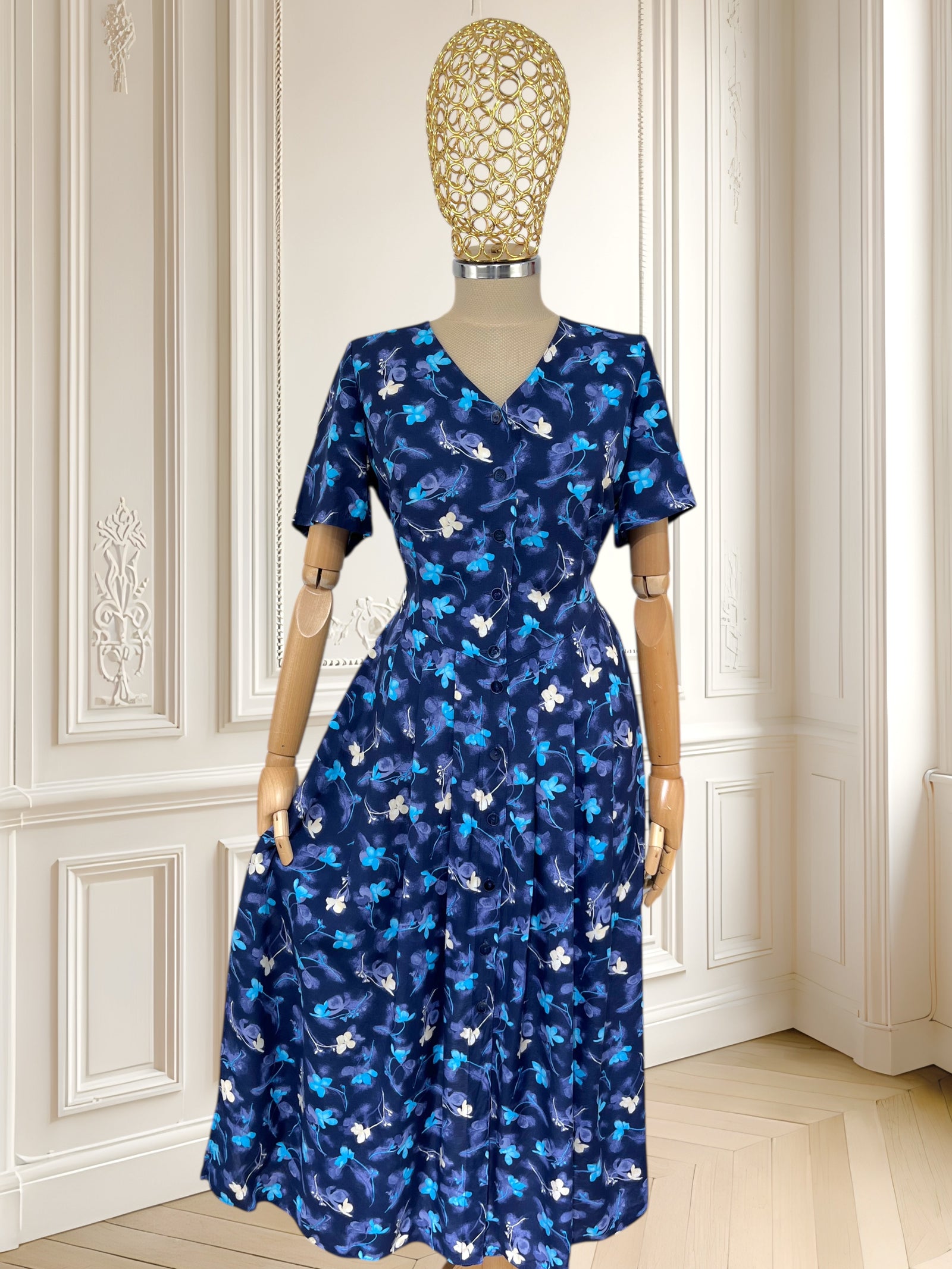 Rochie vintage din vâscoză mărimea M